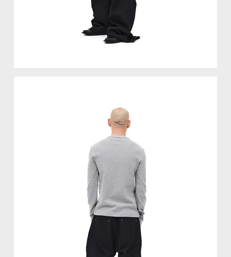 Waffle Long Sleeve Henley Tee