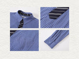 Plaid Tie Patchwork Long Sleeve Shirt