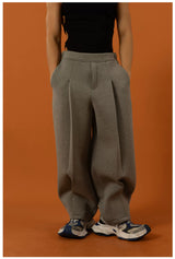 Men's Black Gray Loose Straight Sweatpants