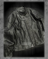 Distressed Deconstructed Biker Leather Jacket