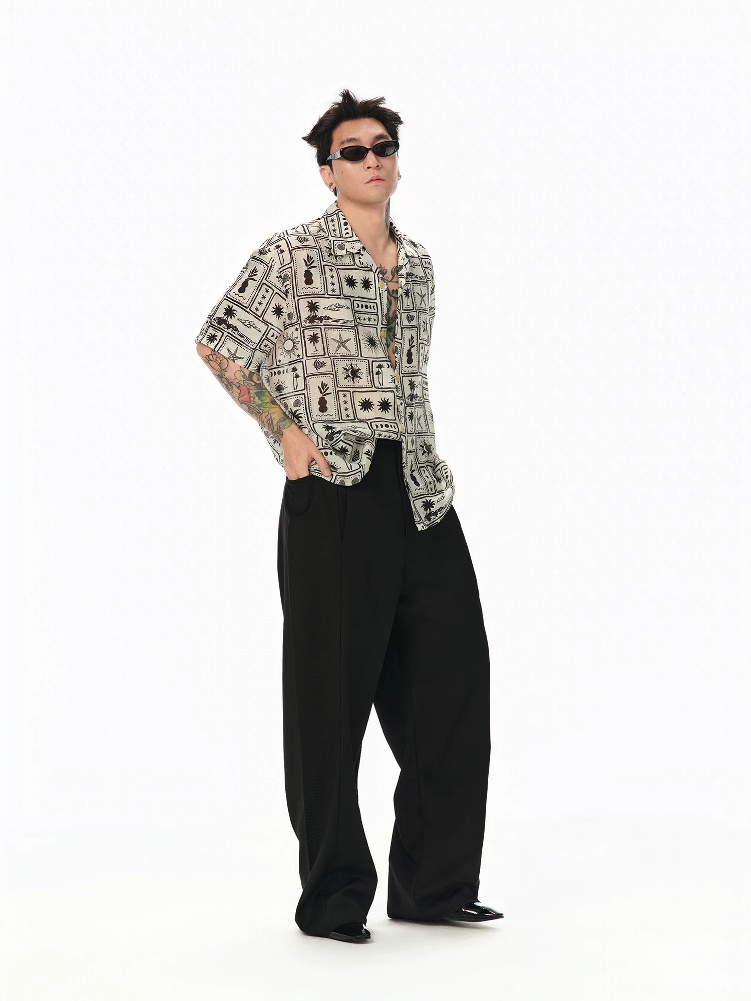 Island Star Linen Blend Hawaiian Shirt
