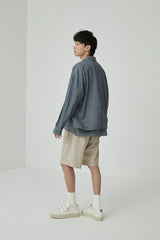 Draped Drawstring Elastic Waist Pleated Shorts