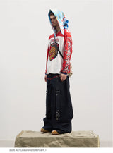 Leopard Print Rhinestone Colorblock Hip-hop Jersey