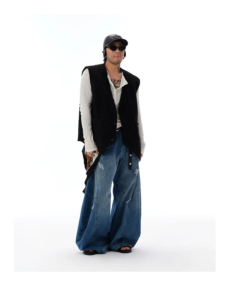 Men's Oversized Lamb Wool Vest