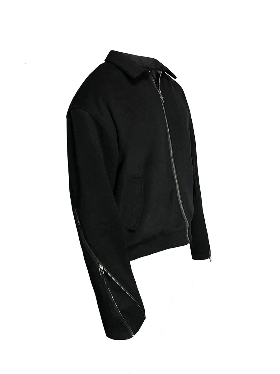 Men's Double Zipper Wool Jacket
