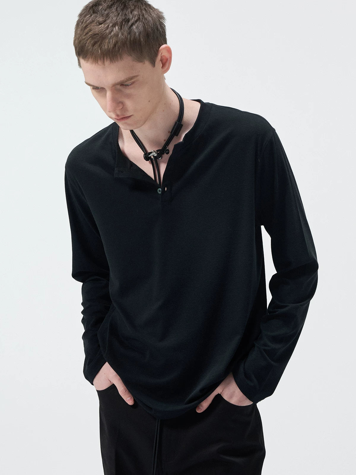 Long Sleeve Linen Tencel Blend Tees