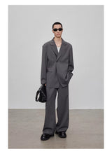 Adjustable Waist Wool Blend Dress Pants