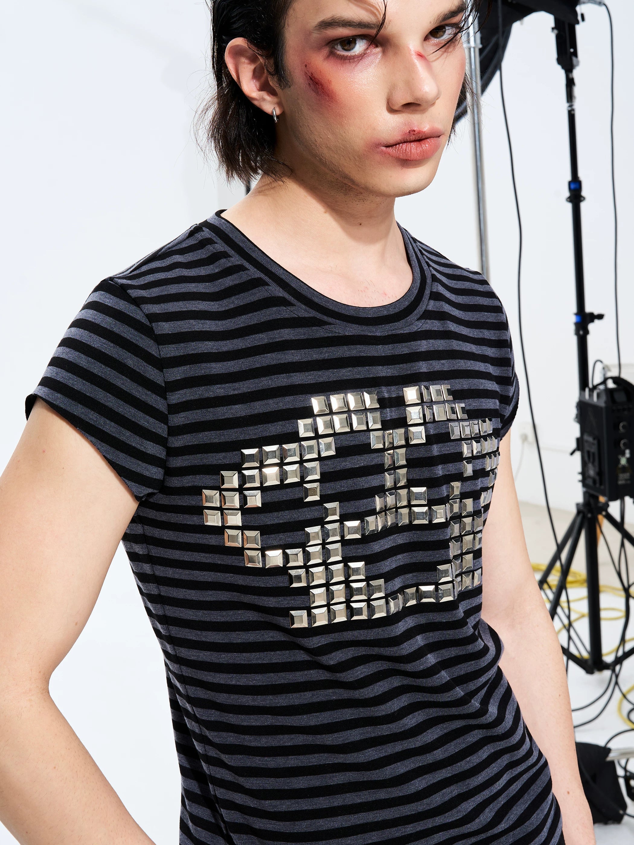 Rivet Striped Flutter Sleeve Tee