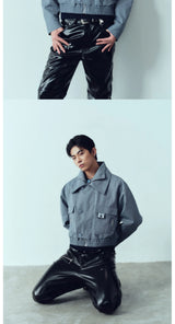 Waterproof Short Grey-blue Vintage Cargo Jacket