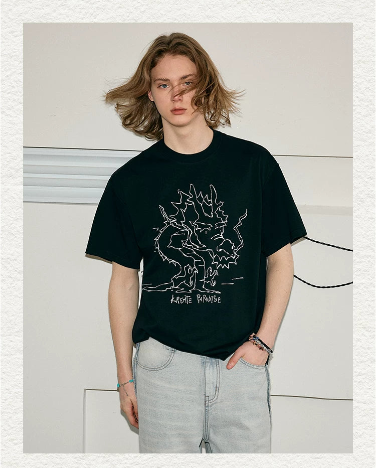 Dragon Print Quick Dry Couple Tees