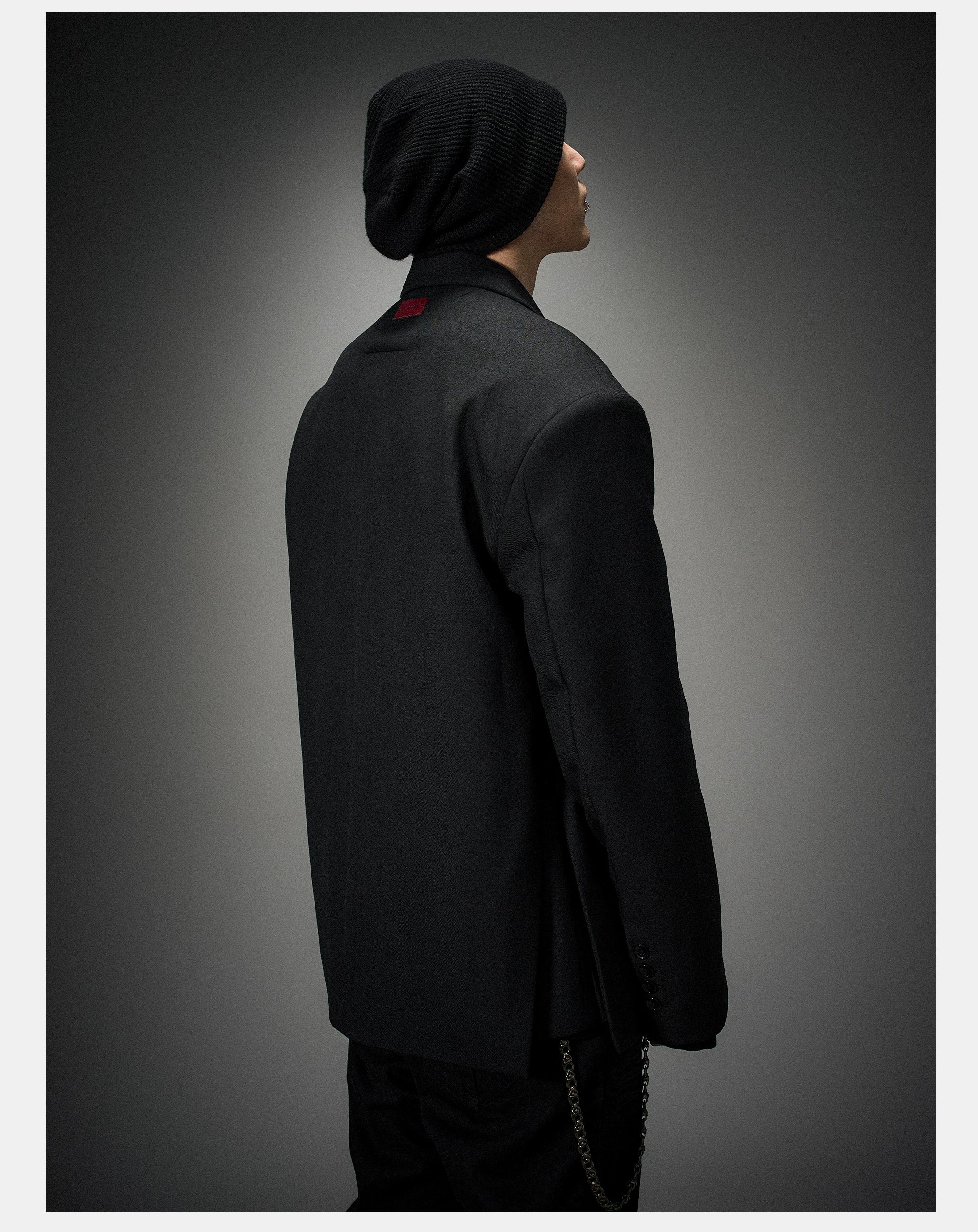 Structured Wool Blazer with Slits