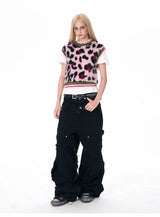 Men's Pink Leopard Print Fuzzy Vest