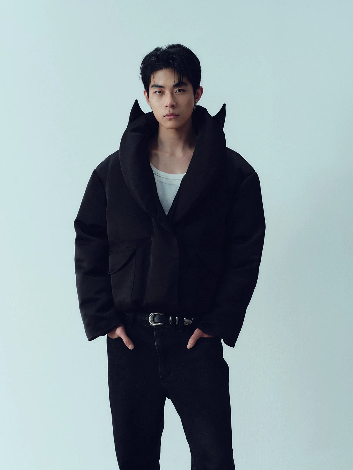 Cropped 95% White Goose Down Jacket