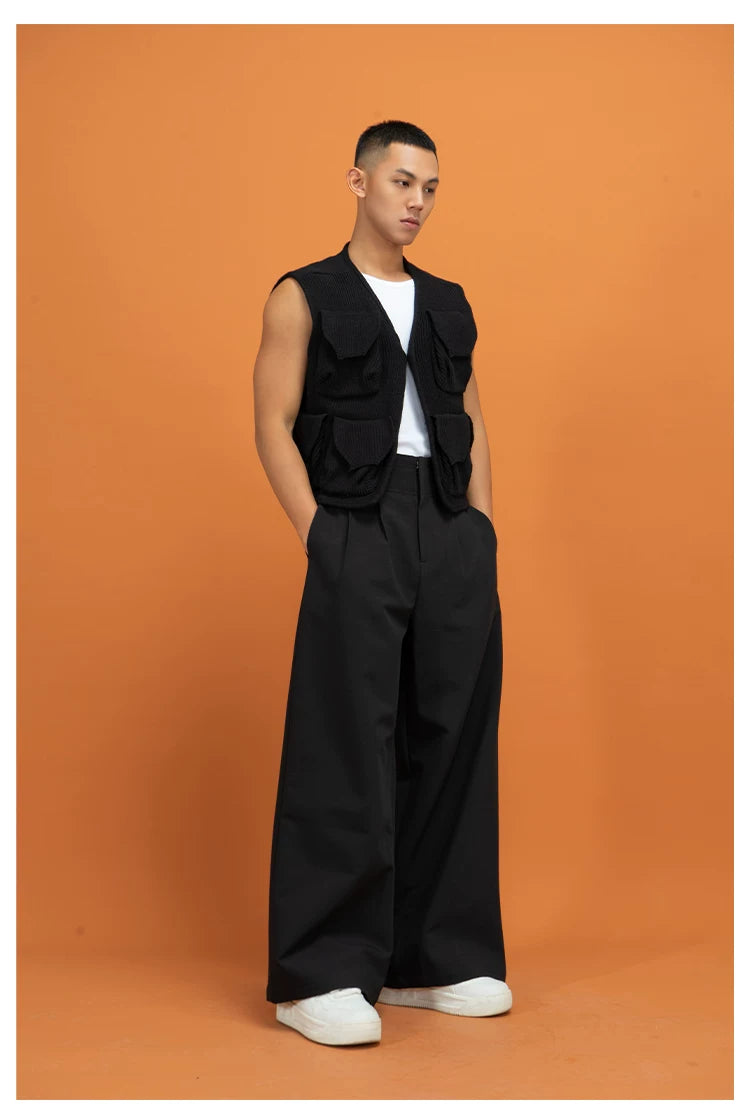 Black High Waist Wide Leg Pants