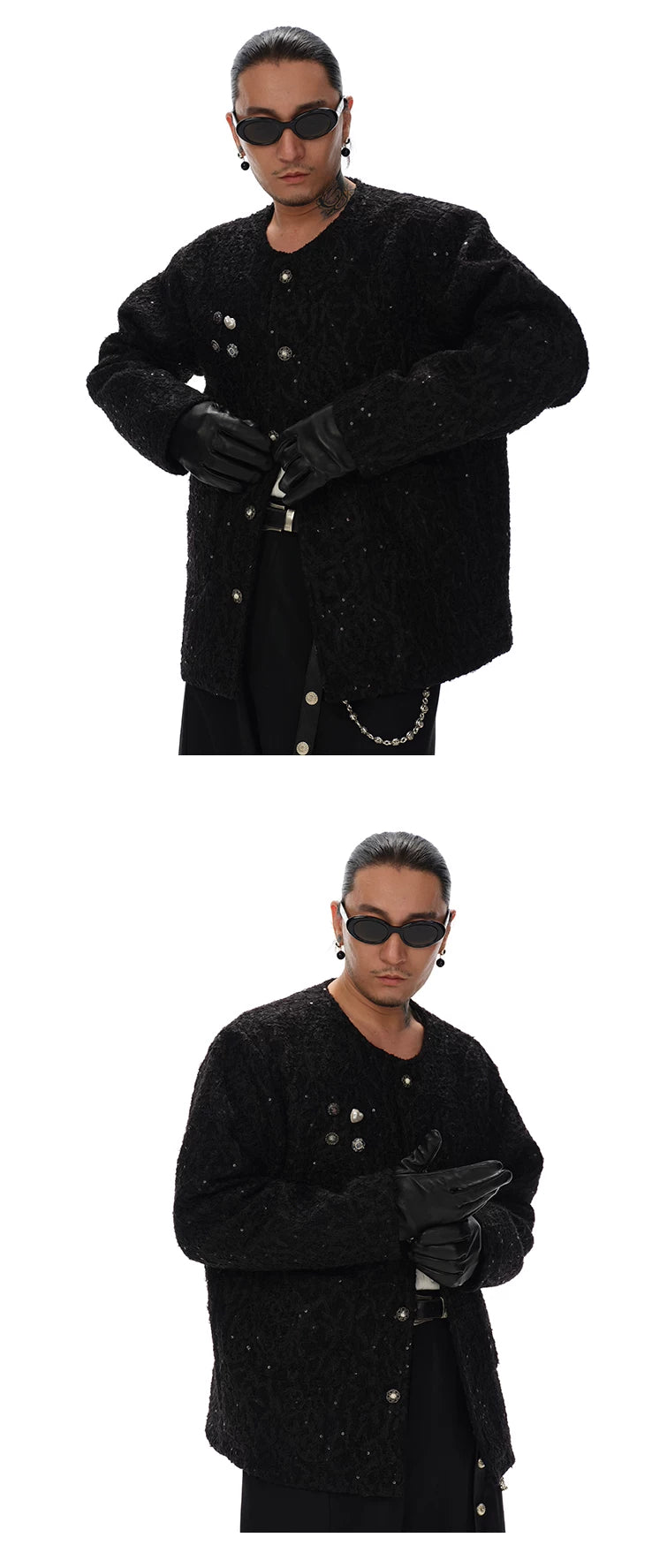 Men's Wool Blend Tweed Jacket