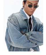 Structured Heavy Wash Denim Jacket