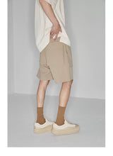 Plaid Multi-Pocket Elastic Waist Shorts