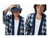 Patchwork Plaid Chinese Cardigan