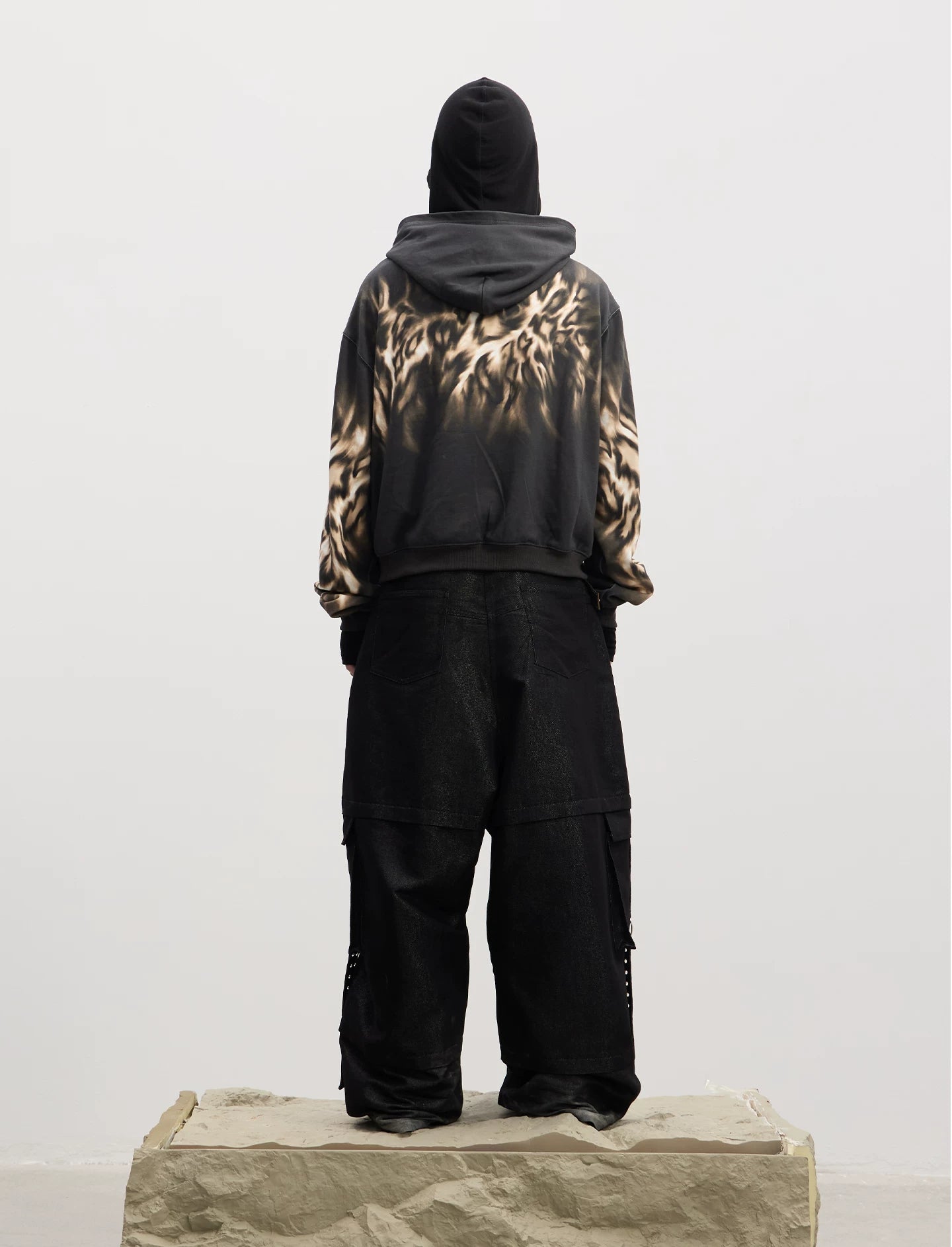 Leopard Embroidered Dual Zip Boxy Hoodie