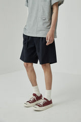 Draped Drawstring Elastic Waist Pleated Shorts