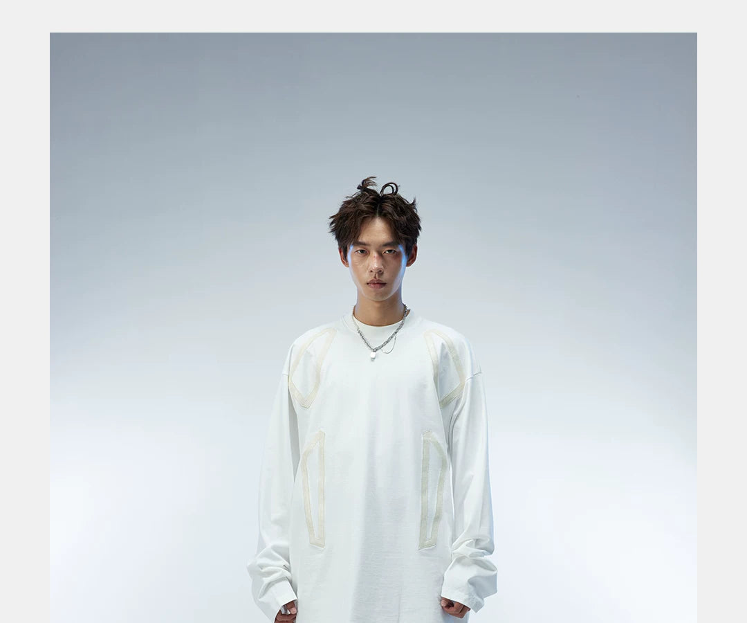 Long Sleeve Unisex Litchi Patch Tee