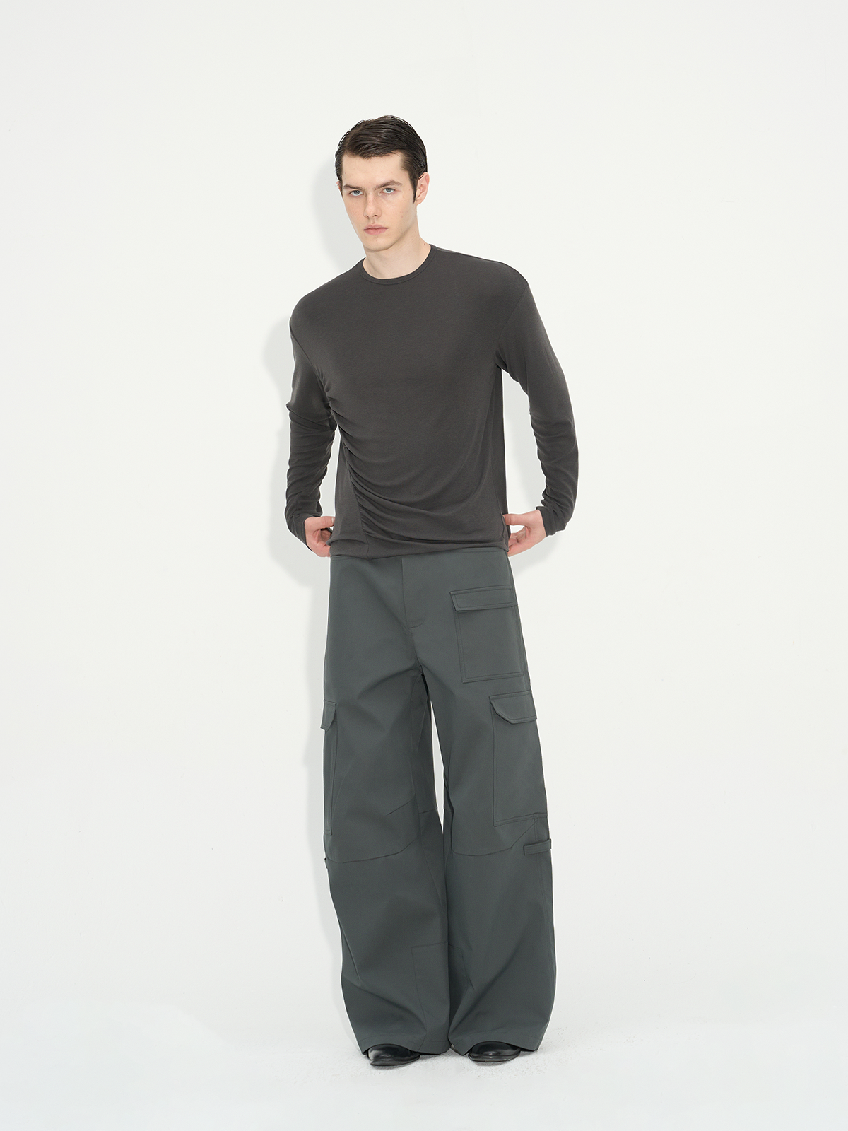 Comfortable Rippled Wool Long Sleeve Top