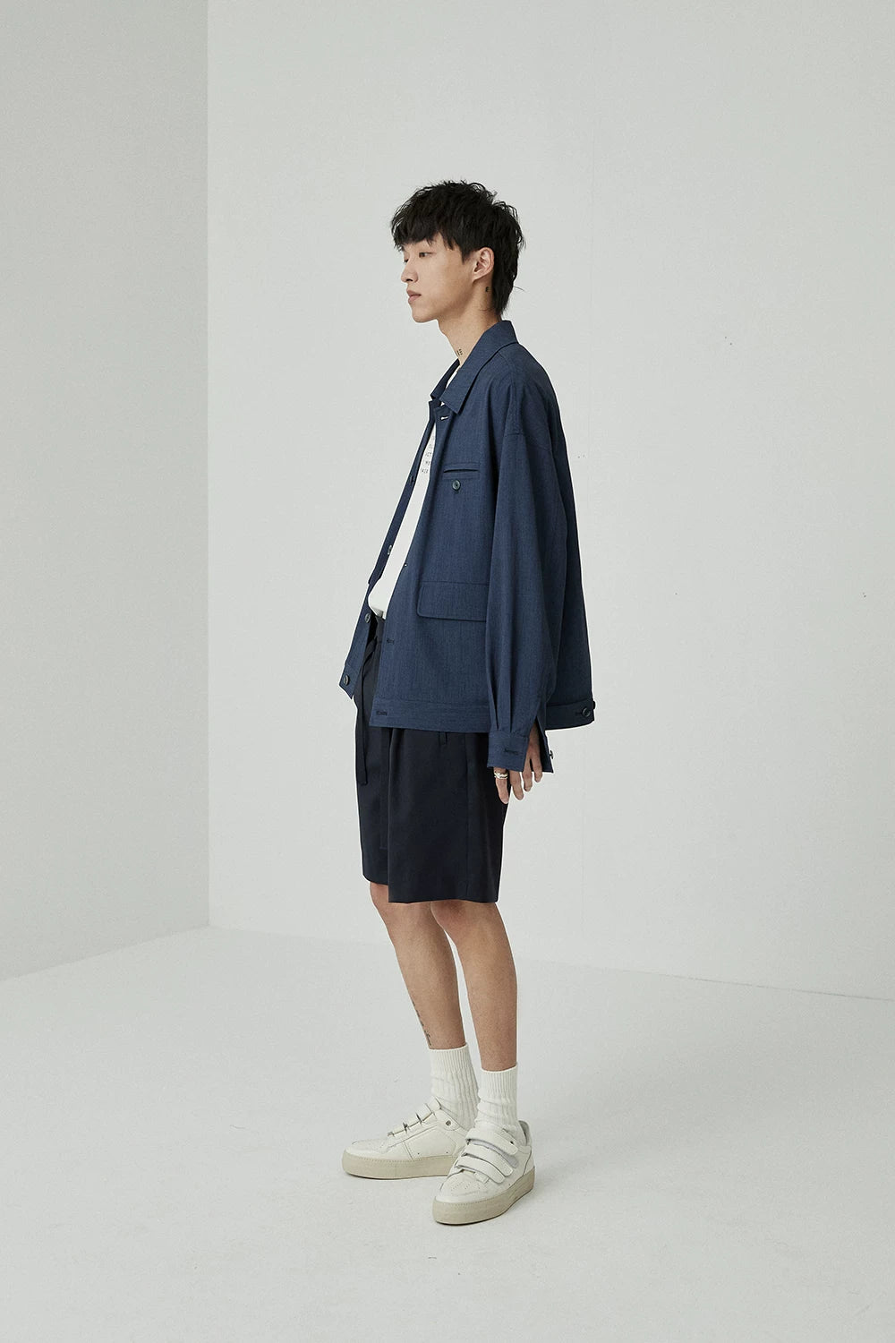 Draped Drawstring Elastic Waist Pleated Shorts