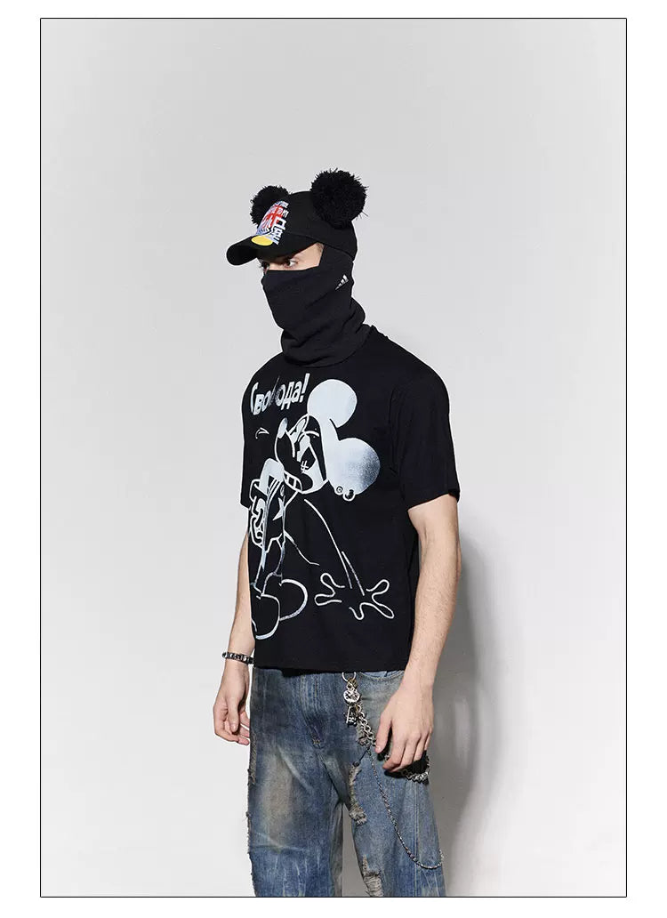 Rhinestone Mickey Print Tees
