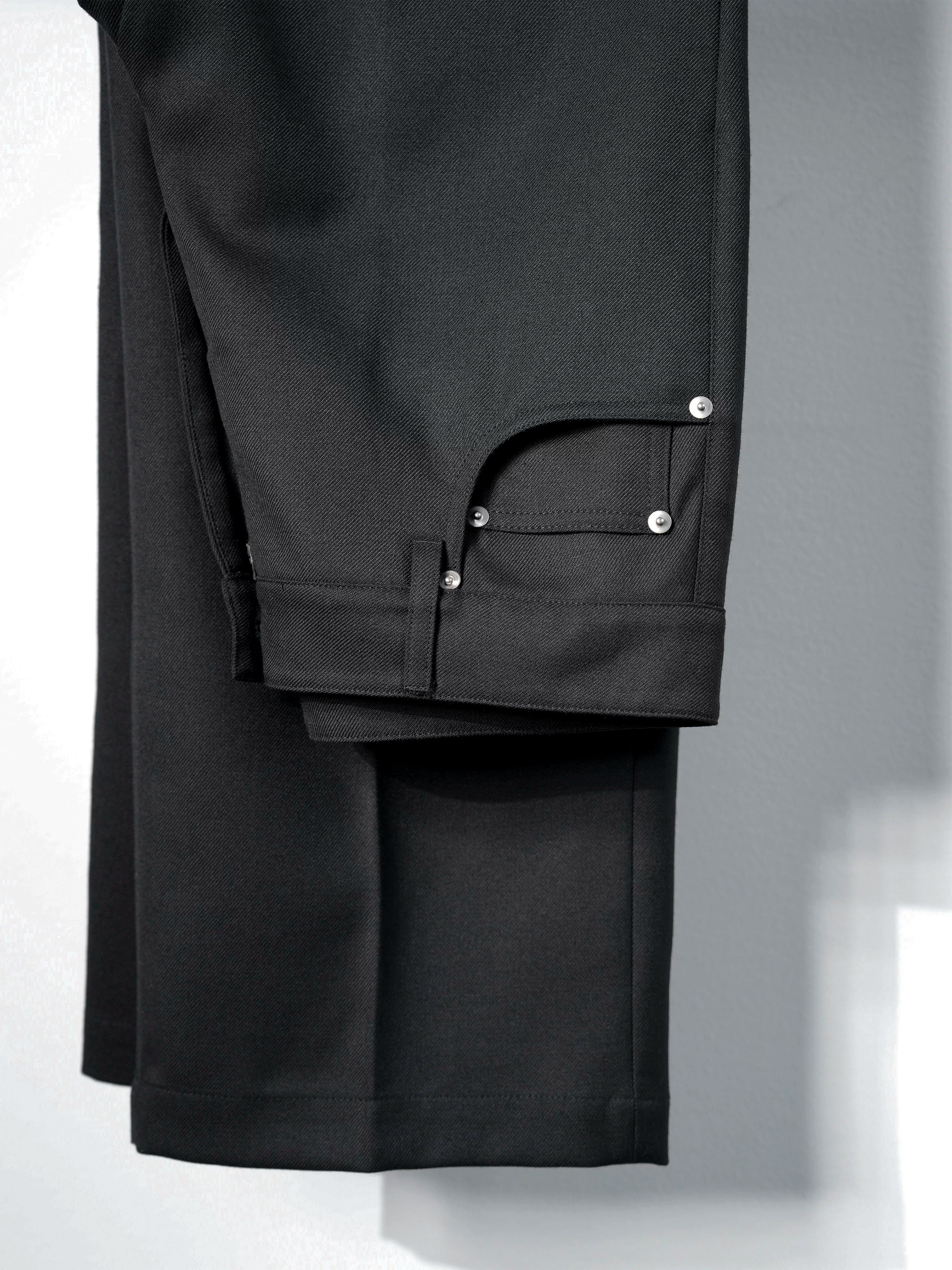 Wide Leg Wrinkle-free Wool Trousers