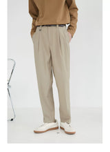 Double Pleated Wide Cropped Suit Pants