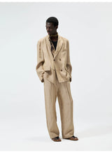 Straight Leg Hemp Linen Blend Pants