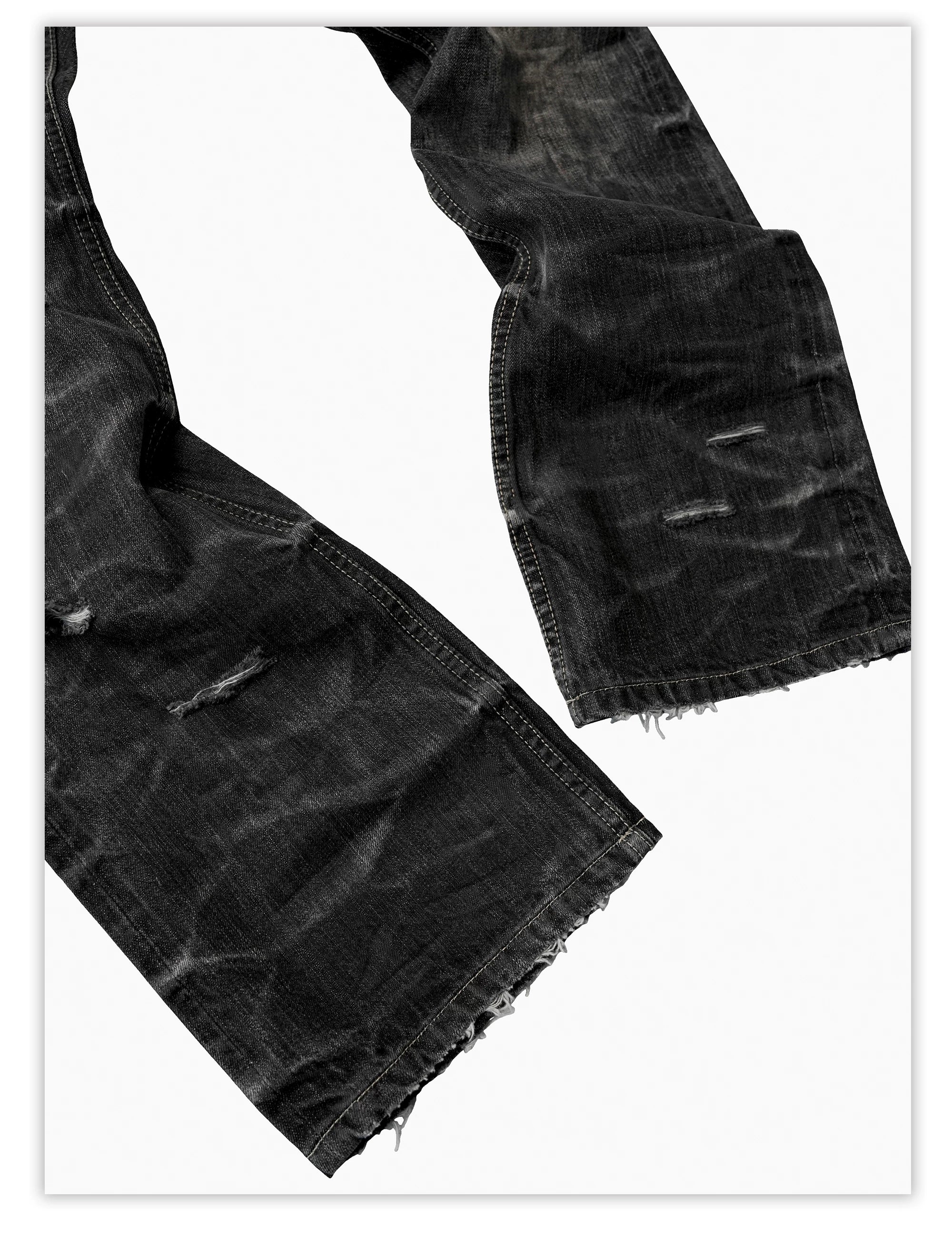 Distressed Straight Cut Jeans