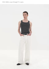 Fitted Straight Leg Patchwork Black-White-Blue Jeans
