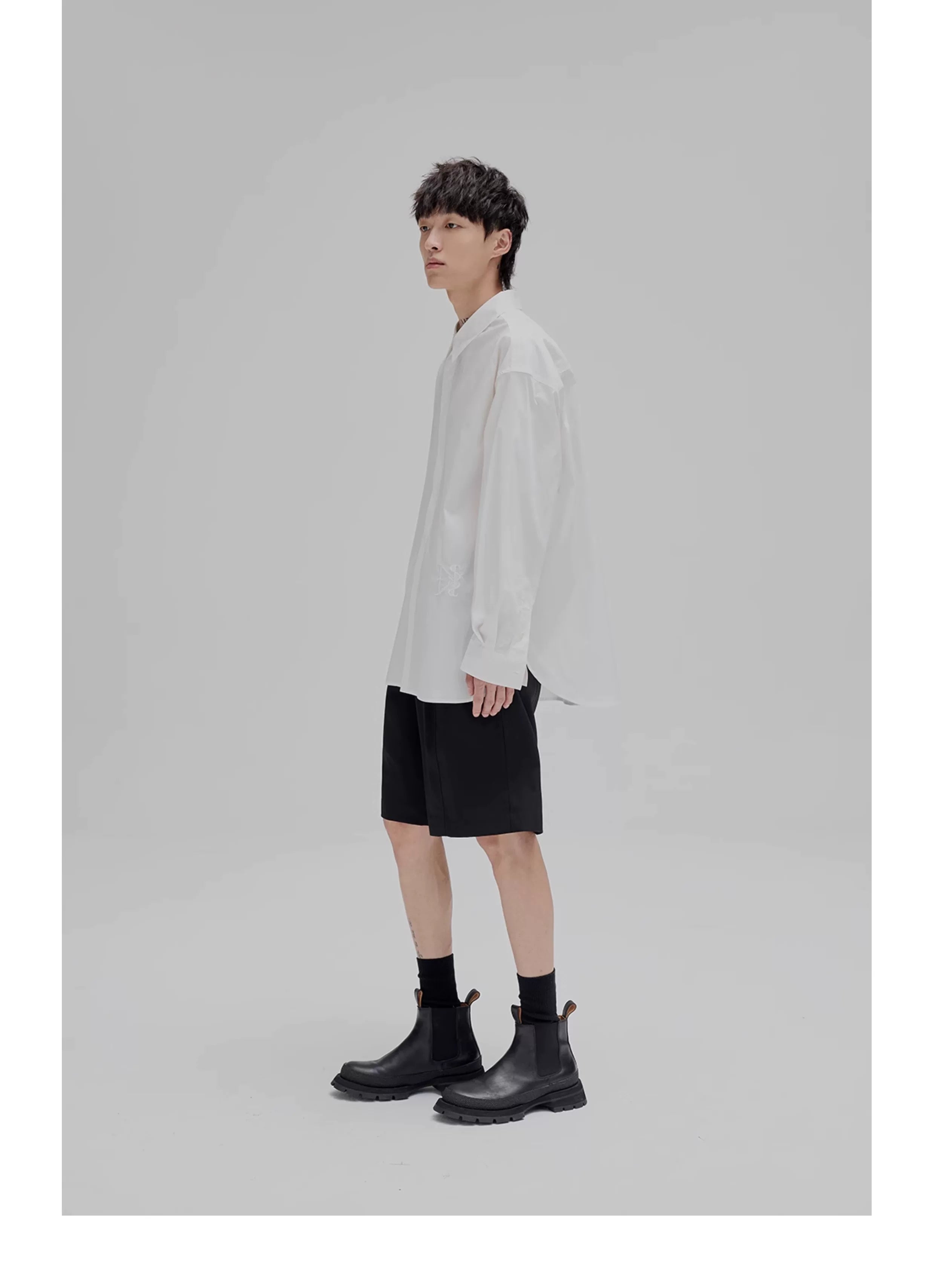 Basic Embroidered Pima Cotton Blend Shirt