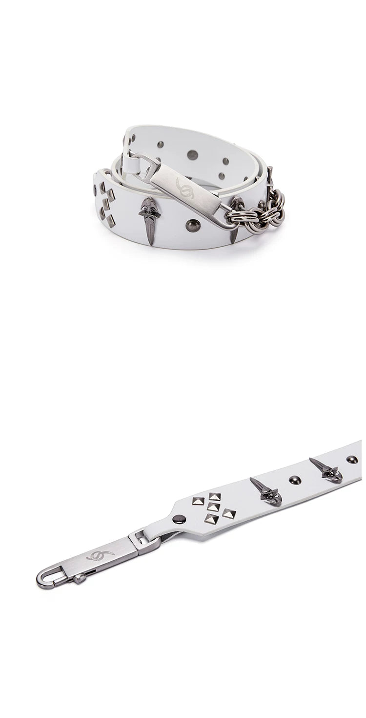 Medieval Genuine Leather Chain Rivet Belt