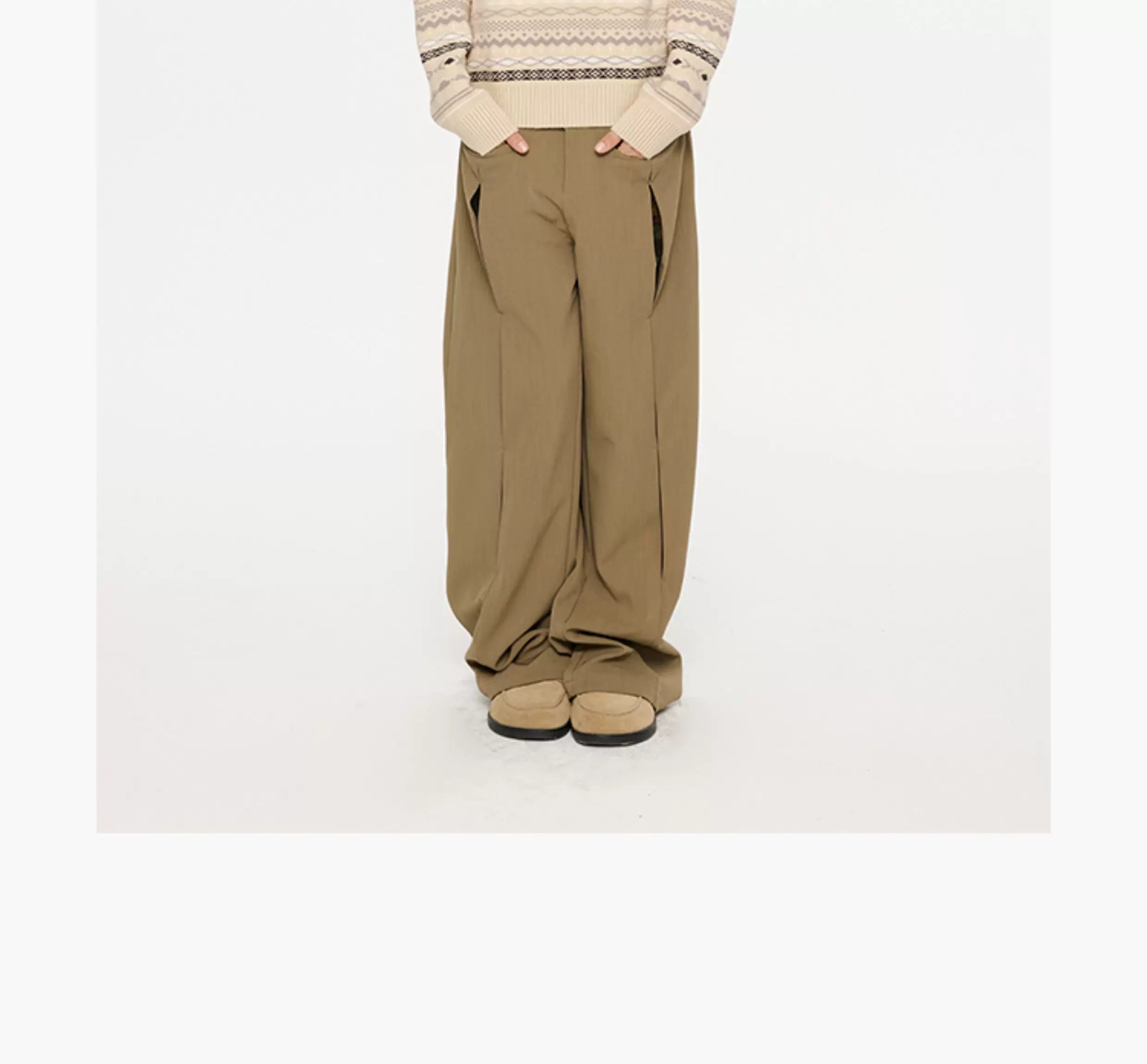 Fair Isle Milk Cotton Knit Sweater