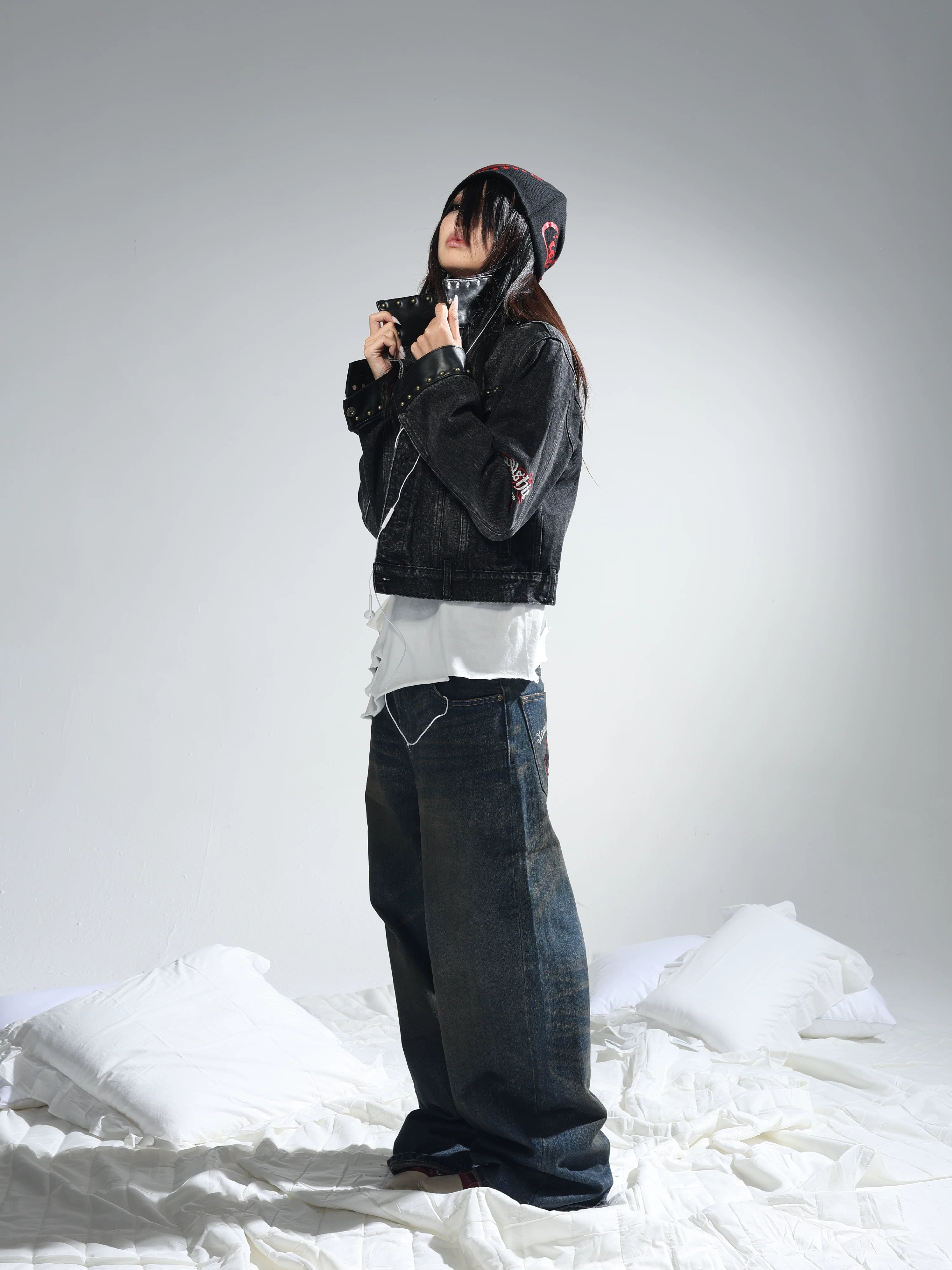Blue Slub Cat Whisker Jeans