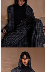 Lightweight Plaid Hooded Robe Set