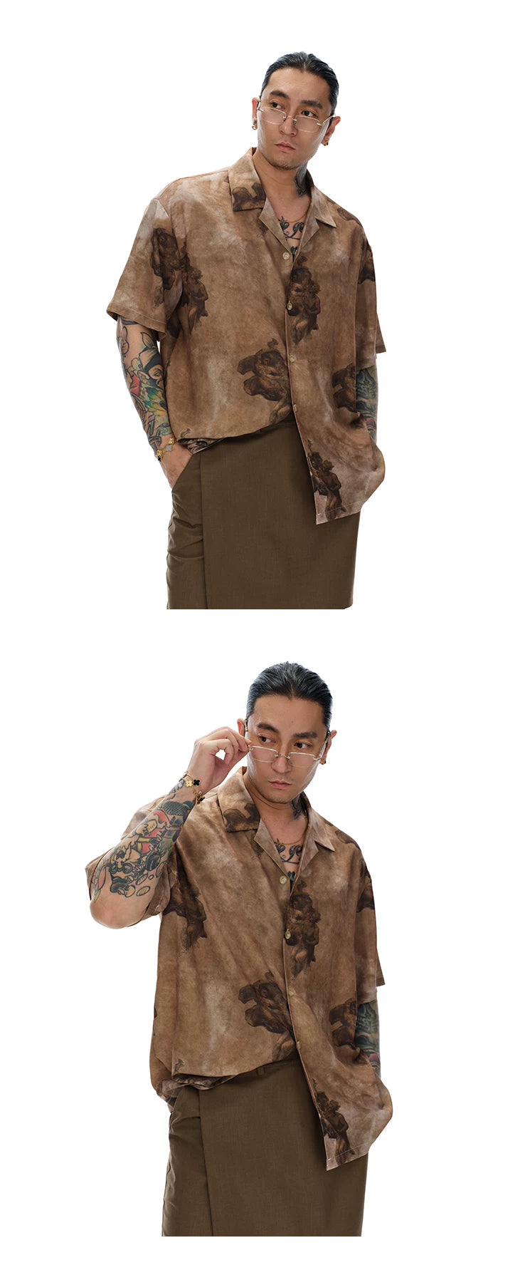 Sketch Portrait Cuban Collar Hawaiian Shirt