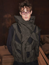 Unisex Puffy Cutout Dark Cotton Vest