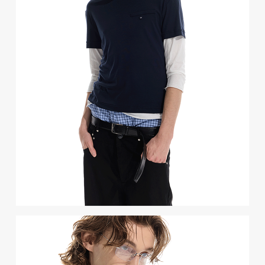 Lightweight Colorblock Two-in-one Three-quarter Sleeve Tee