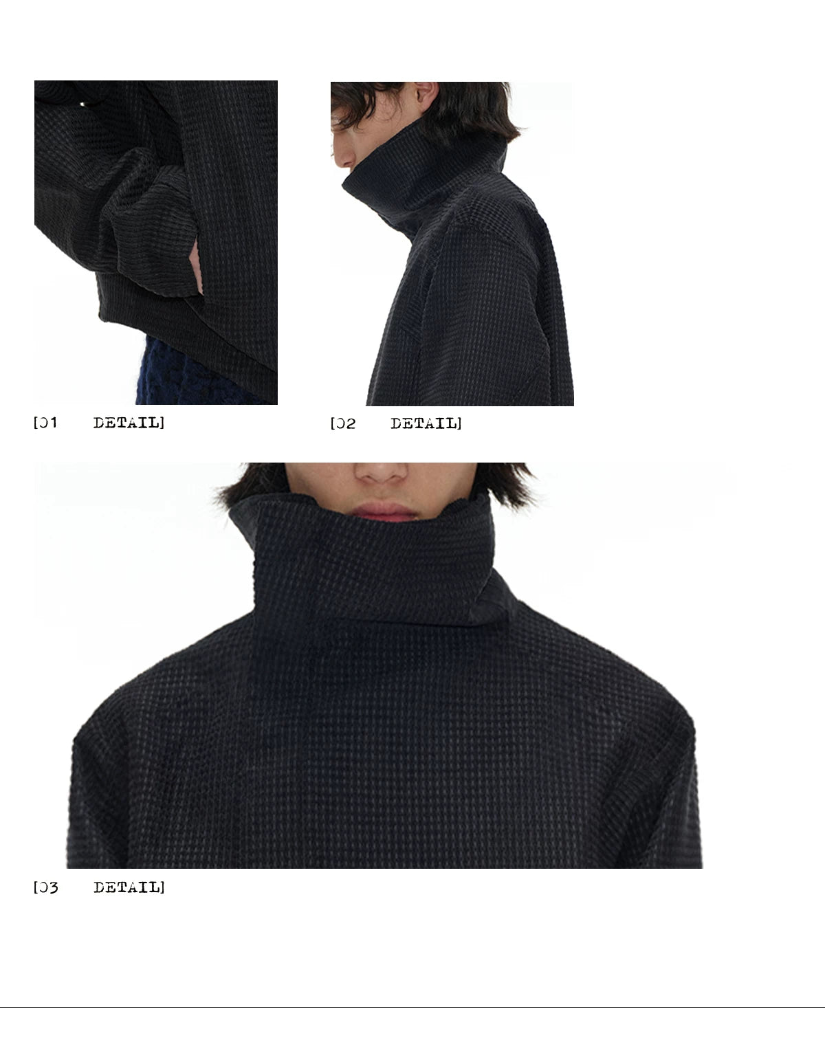 Jacquard Wide Lapel Asymmetric Zipper Jacket