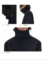 Jacquard Wide Lapel Asymmetric Zipper Jacket