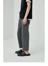 Vintage Washed Straight Ankle Jeans
