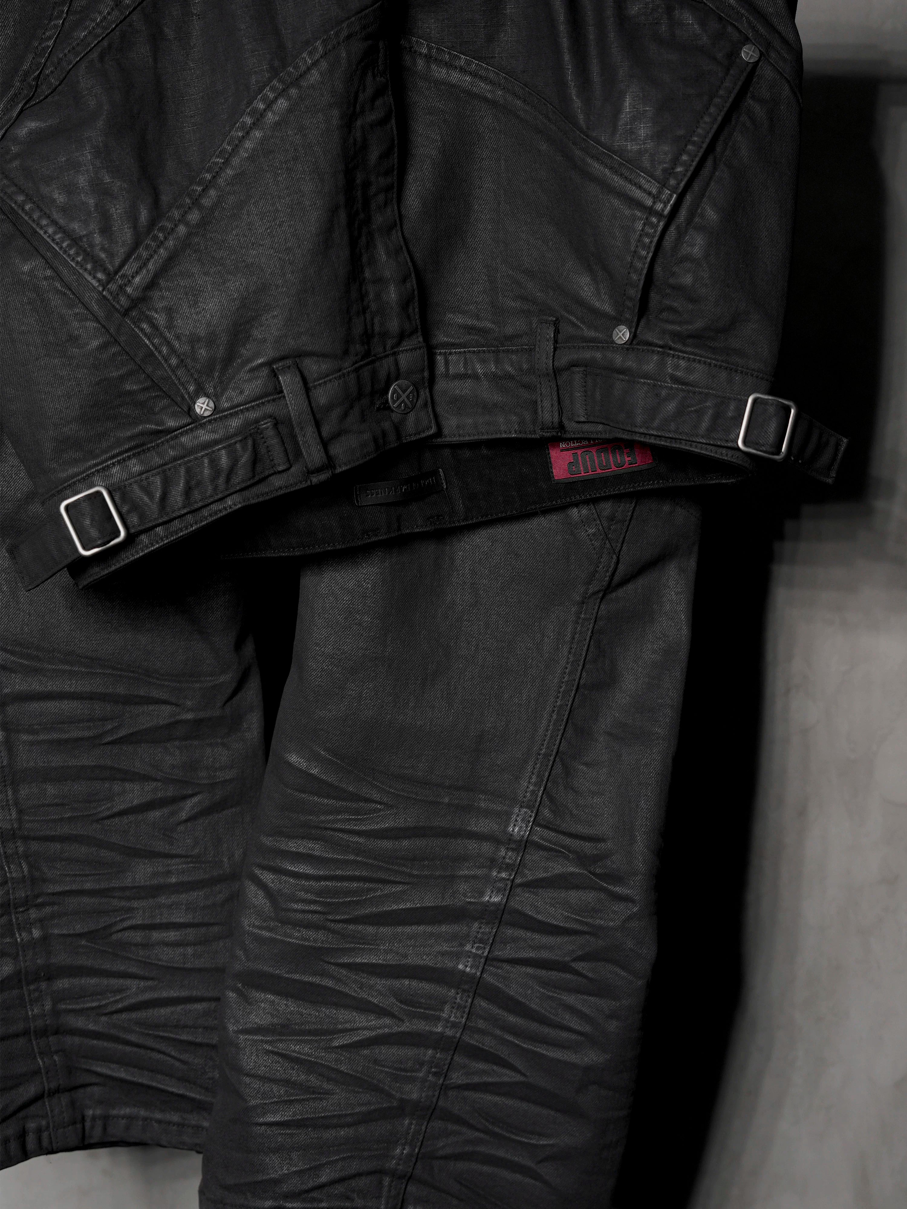 Dark Wash Distressed Stretch Denim Jeans