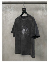 Demon Goat Distressed Printed Loose Tee