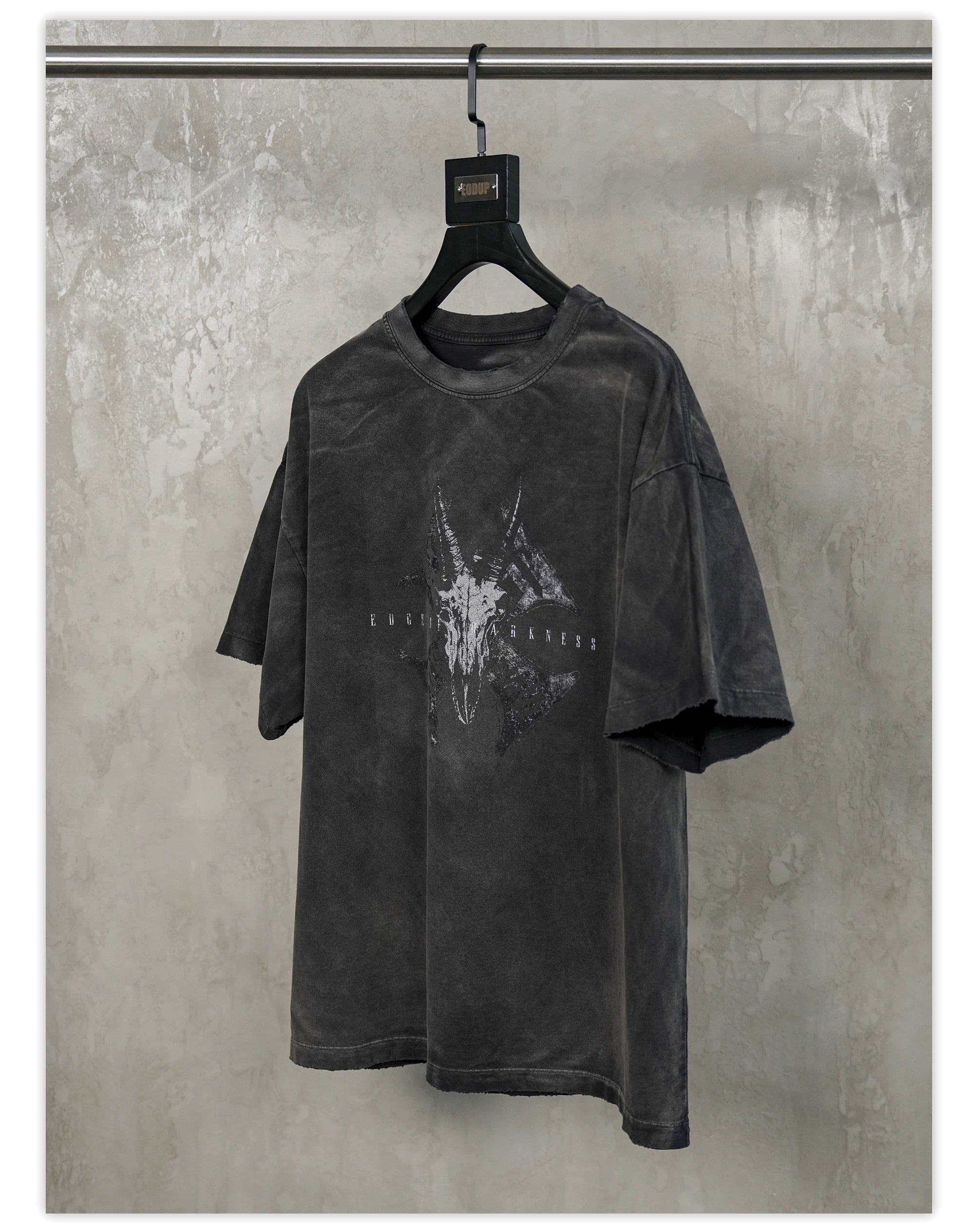 Demon Goat Distressed Printed Loose Tee