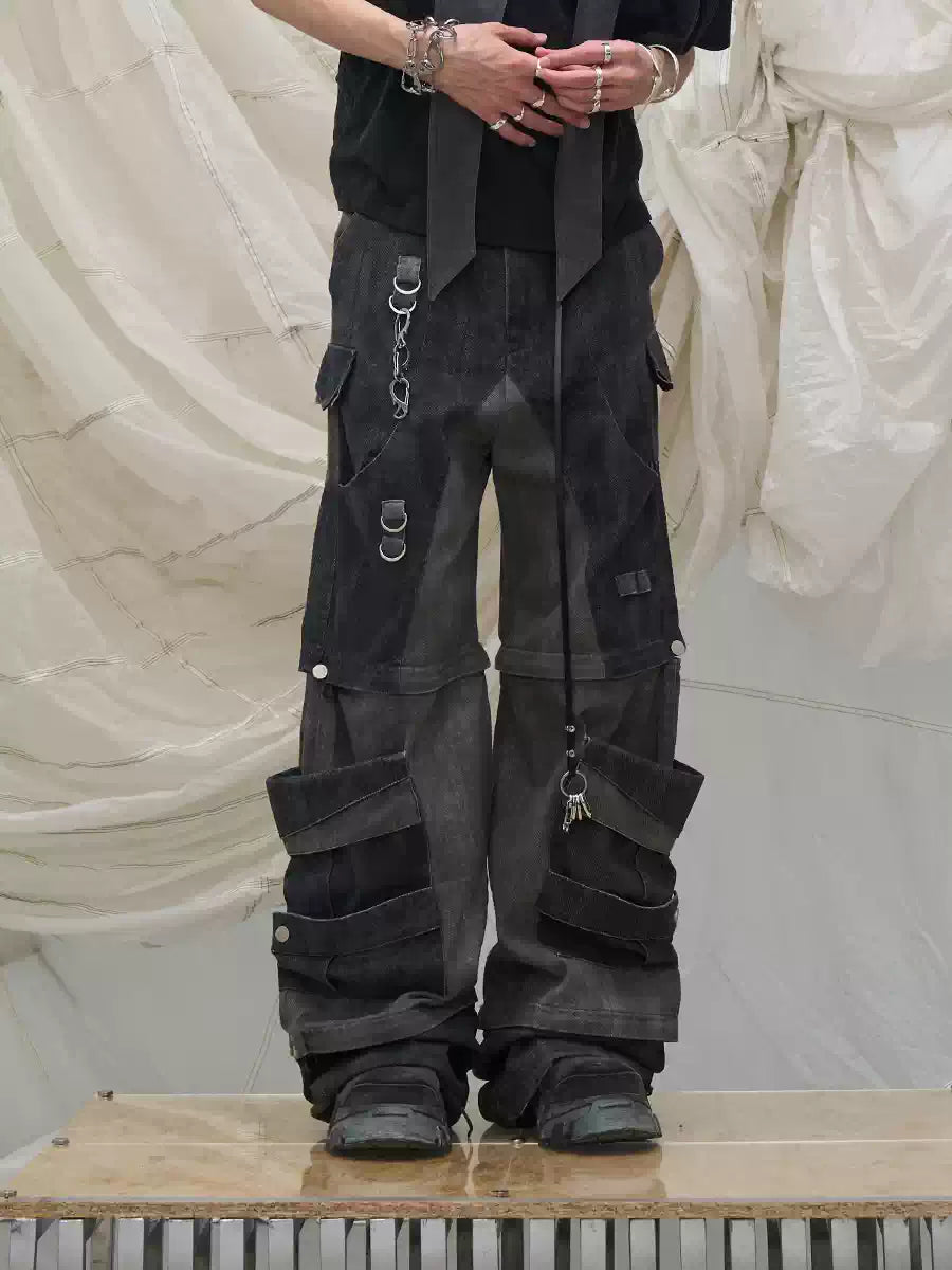 Multi-Length Detachable Patchwork Cargo Pants