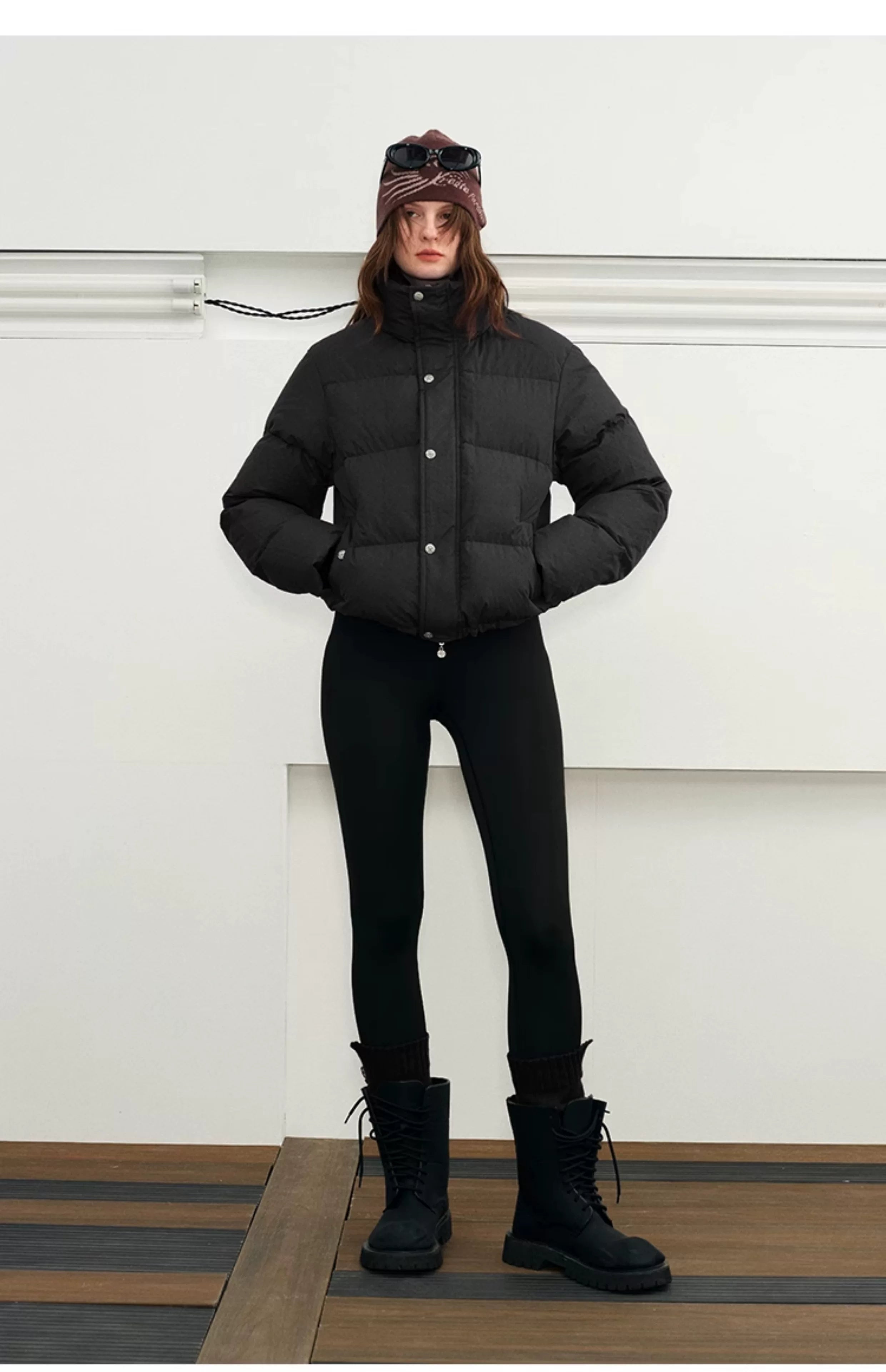 Men's Embossed Stand Collar Down Jacket