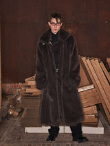 Unisex Oversized Knee-length Faux Fur Coat